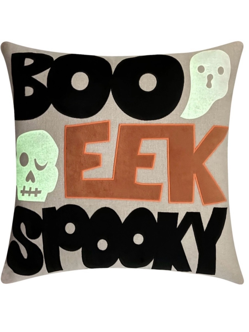 Celebrate Together™ Boo Eek Spooky Glow-In-The-Dark Throw Pillow new